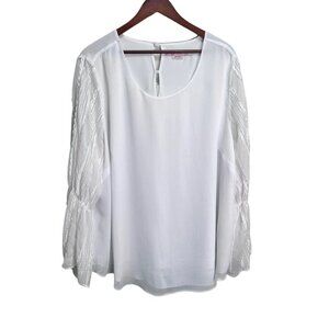 PENNINGTON'S White Boho  Blouse Size 2x